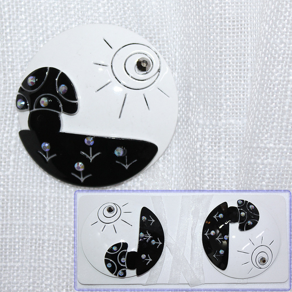 Магніти для штор і гардин (162м) Ксенія набір 2 шт Білий з чорним (81-073) Київ - фото 1