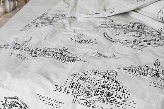 Комплект постільної білизни Ecotton Євро 210х220 см сірий Місто Grey Коломия