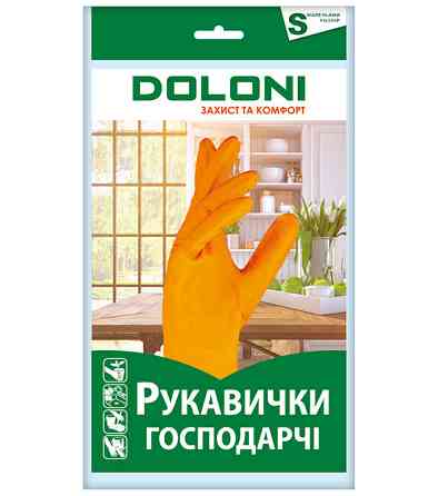 Перчатки хозяйственные латексные Doloni Household 4544 р.7 (S) Ровно