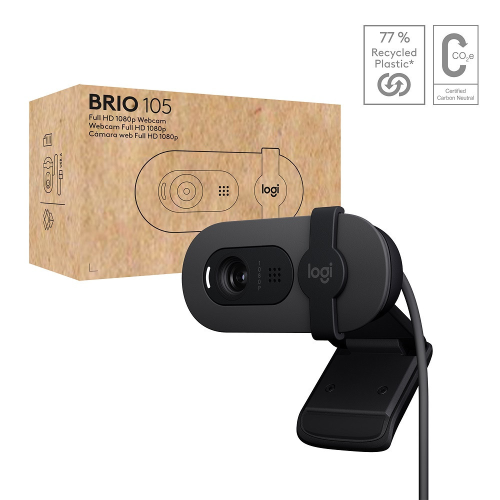 Веб-камера Logitech BRIO 105 FHD GRAPHITE (960-001592) (6916413) Київ - фото 10