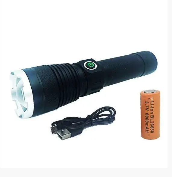 Світлодіодний ручний ліхтарик Bailong BL-A75-P90 zoom + Type-C + 26650 (3xAAA) 5 режимів Одеса - фото 7