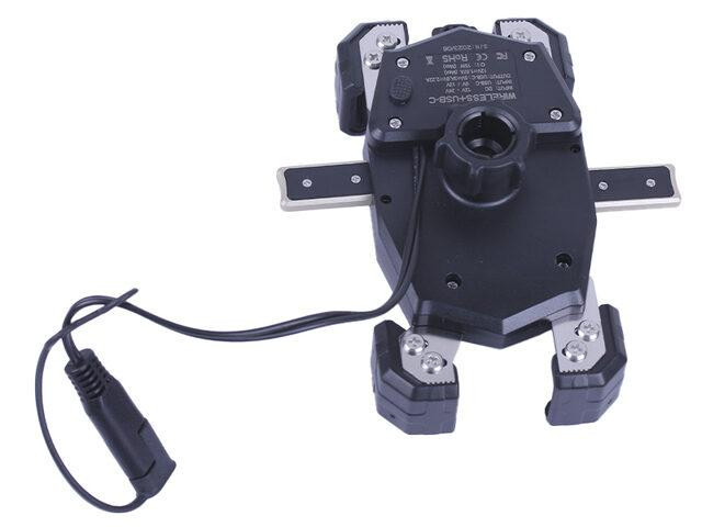 Тримач телефона M22-A1 з бездротовою зарядкою і круглим зеленим світлодіодом, з кріпленням на кермо, Мукачево - фото 6