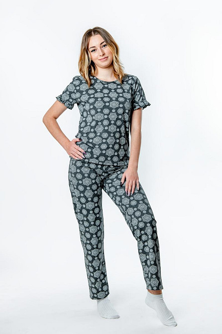 Домашній жіночий комплект, піжама, сірий, 100% бавовна 44/46 Крохатушка одяг Київ - фото 1