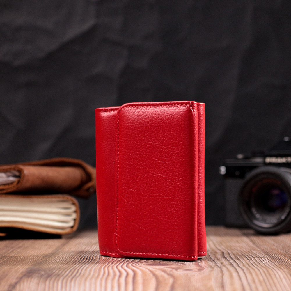 Горизонтальный кошелек для женщин из натуральной кожи ST Leather 19478 Красный Киев - изображение 10
