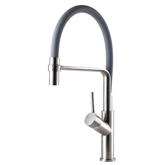 Смеситель для кухни Globus Lux DENVER Flex GDF-32-08-02 Сталь-Серый Гофроизлив, латунь (000022948) Киев