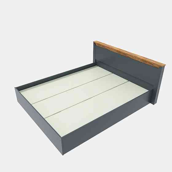 Кровать двуспальная Эверест Нордик-1400 (щит ДСП под матрас) 140х200 см Графит + Дуб крафт золотой (DTM-5552) Львов