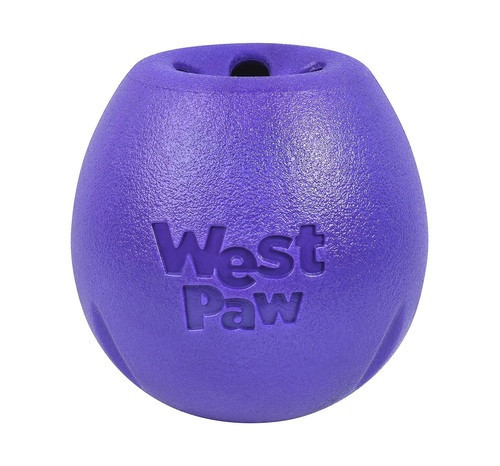 Игрушка для собак мяч с тайником для лакомств West Paw Rumbl Large Eggplant (Вест Пав Рамбл) Запорожье - изображение 1