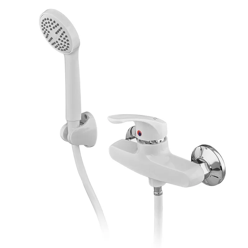 Змішувач для душа Plamix Fidel-003 SET White (з шлангом, лійкою та кронштейном) (PM0730)   ( 29941 ) Харків - фото 1