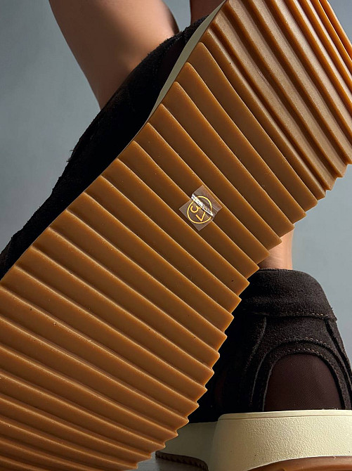 Кроссовки женские Hengji M-5 замшевые комбинированные с текстилем демисезонные коричневые, 38, 24,5 см Киев - изображение 5