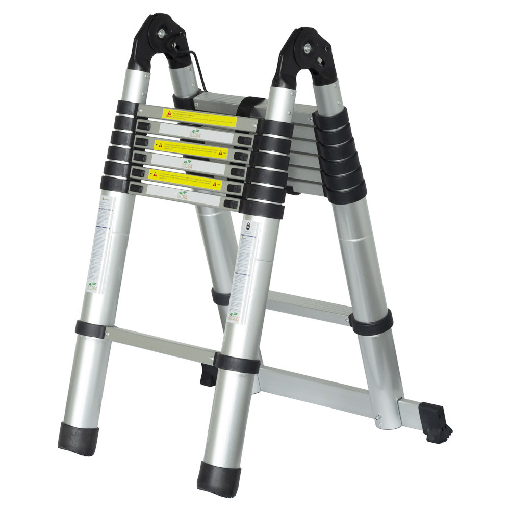 Flora Лестница телескопическая универсальная 14 ступеней 4.4м FLORA (5033424) Коломия - фото 5