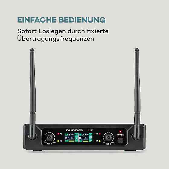 UHF200F-2B 2-канальний набір бездротових мікрофонів UHF приймач 2xпередавач + гарнітура 2x мікрофон Рівне