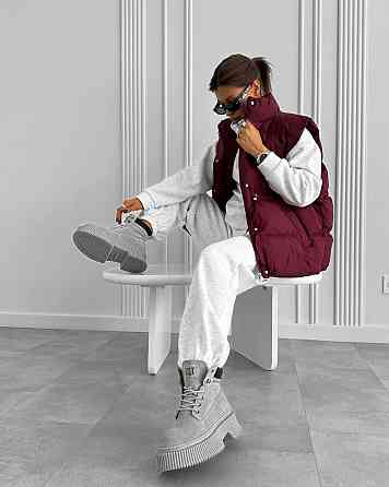 Женский базовый теплый костюм двойка Трехнитка на флисе Серый, 48/50 Одесса