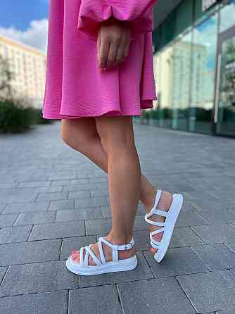 Edan Instruments Босоніжки жіночі білі EDAN 326 літні, натуральна шкіра / Шкіряні босоніжки на Коломыя