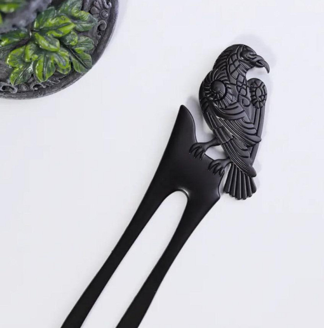 Элегантная винтажная заколка для волос с вороной в стиле Викингов из цинкового сплава. Киев - изображение 3