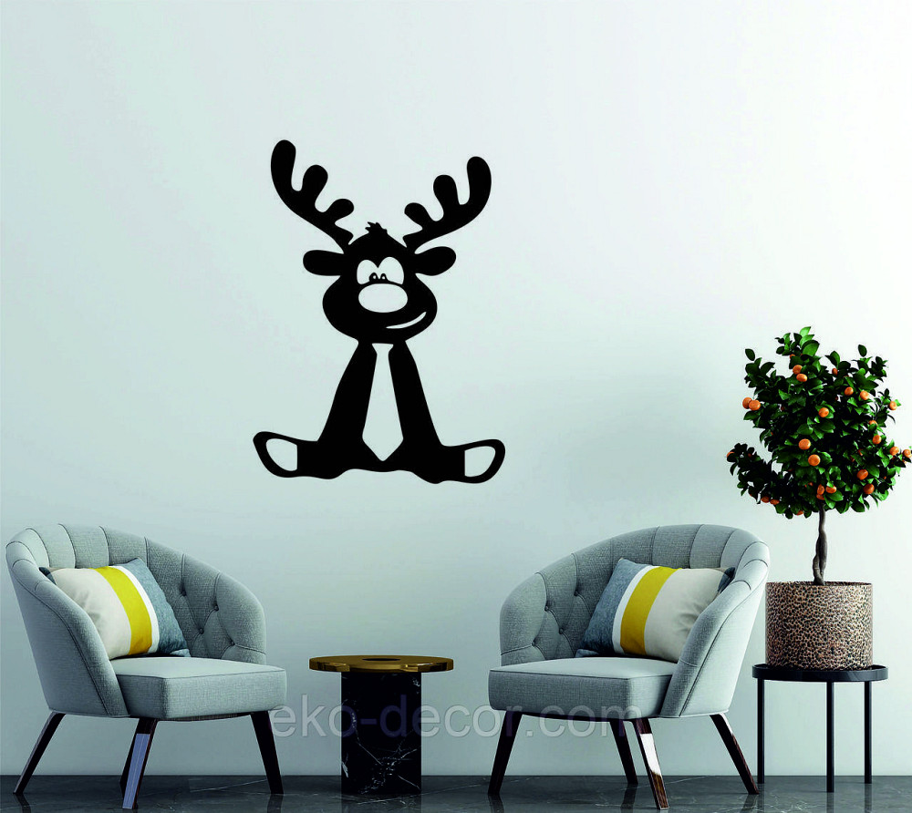 Декоративное настенное Панно «Олень», Декор на стену 110*80 см, Черный Киев - изображение 3