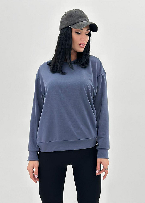 Базовий світшот з двонитки "Kaplan" оптом | Норма і батал 42-44, Графіт Київ - фото 2