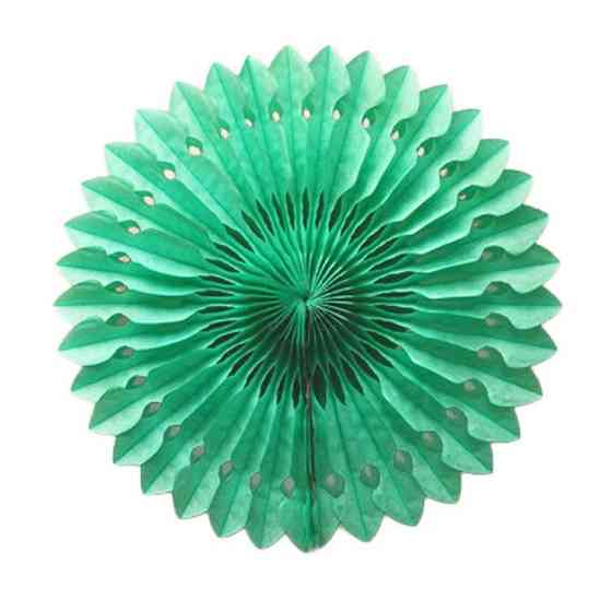 Бумажный веер декоративный 20 см зеленый тифани Киев