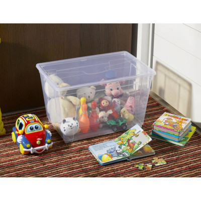 Контейнер для хранения DEA home Easy прямоугольный на колесах Прозрачный 46 л (20081) Винница - изображение 3