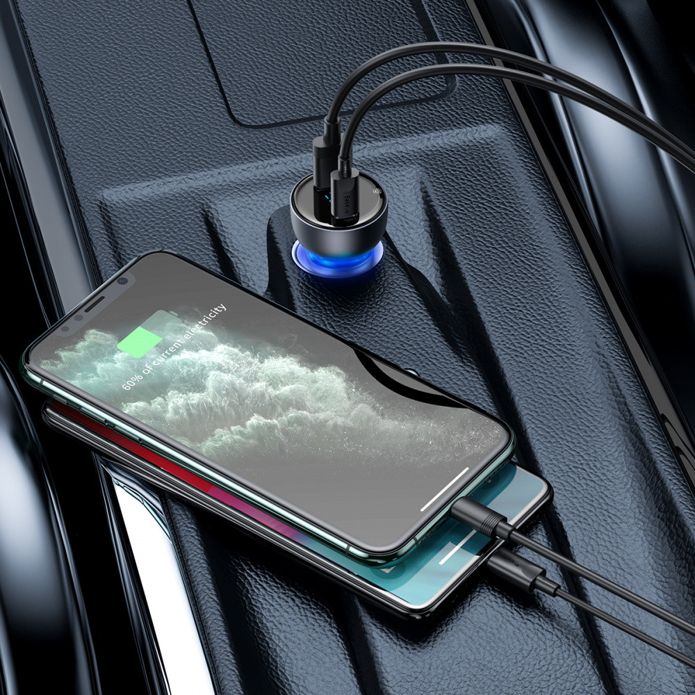 Автомобільний зарядний пристрій Baseus PPS 65W USB+Type-C сірий Львів - фото 9