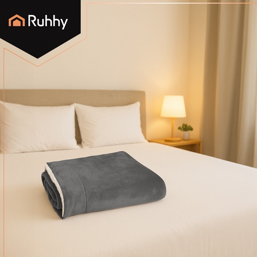 Двустороннее одеяло теплое 200х150 см Ruhhy (26292) Тёмно-серое Нововолынск - изображение 5