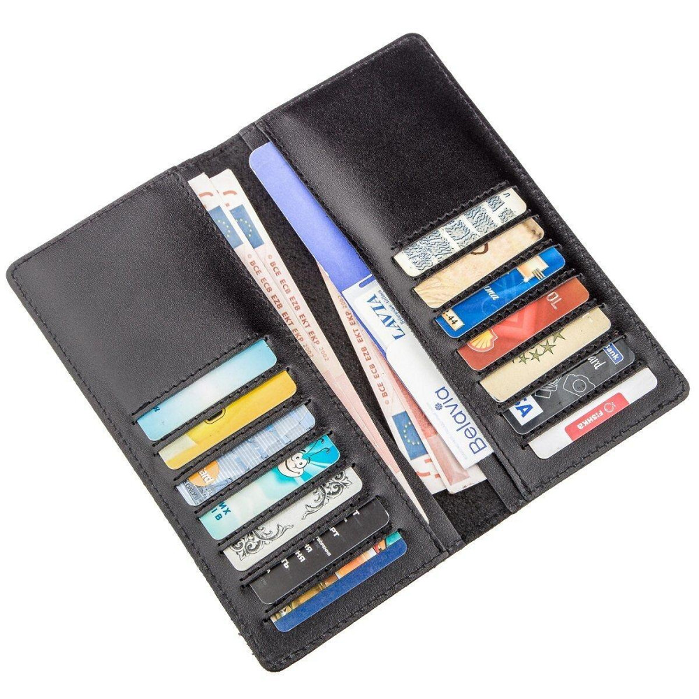 Вертикальное портмоне Черное (SHVIGEL) Киев - изображение 4