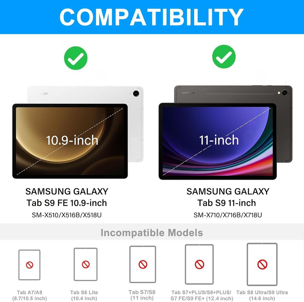 Чехол-клавиатура для Samsung Galaxy Tab S10 FE/S9 FE S10FE S9FE 10.9/11'' Черный съемная BT клавиатура Киев - изображение 3