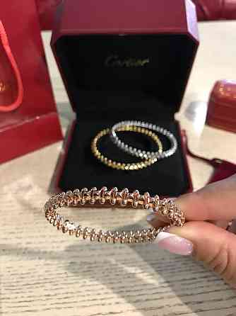 Брендовий браслет зубчики Cartier у рожевому золоті Одеса