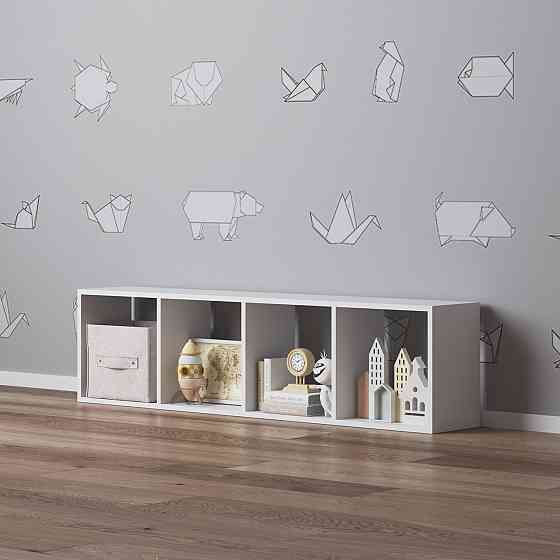 Стеллаж VAYS M-53 Антрацит, книжная полка на 4 ячейки, ЛДСП, 37×29×143 см - для дома, офиса, детской или гостиной Львов