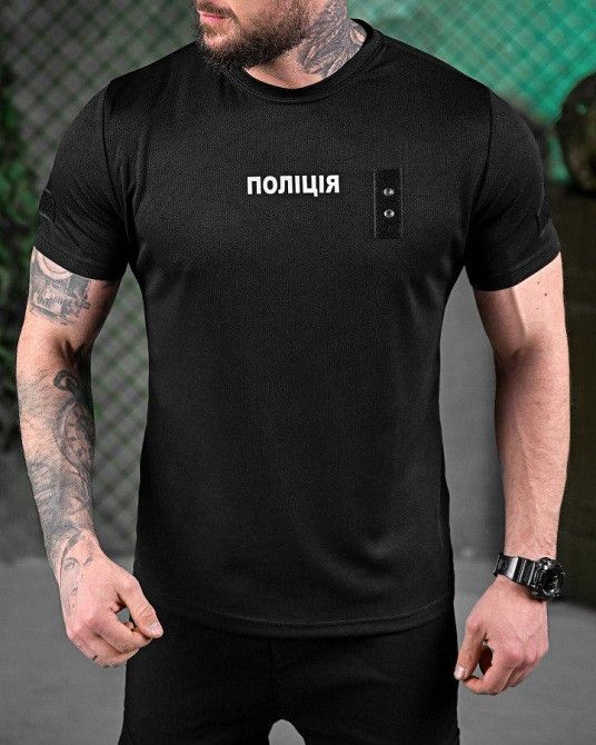 Футболка полиция black ВТ6013 Одесса - изображение 6