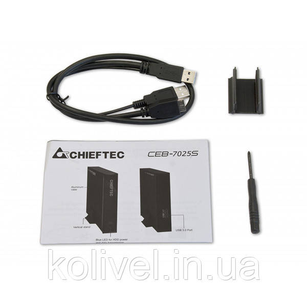 Корпус для 2.5" HDD/SSD CHIEFTEC CEB-7025S, aluminium/plastic, USB3.0,RETAIL (CEB-7025S) Київ - фото 3