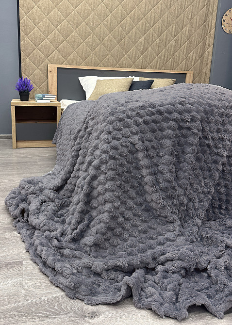 Плед-покривало 210х210 см (+-5см) Соти Сірий (87-205) Київ - фото 8