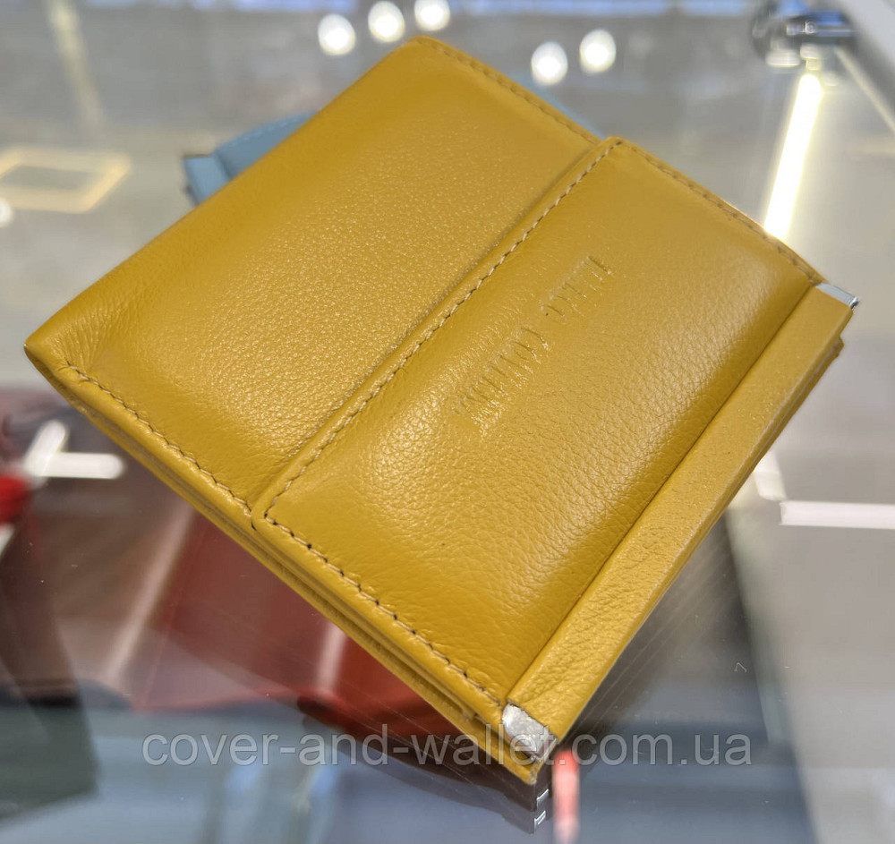 Желтый женский кошелек маленького размера из натуральной кожи Marco Coverna Киев - изображение 10