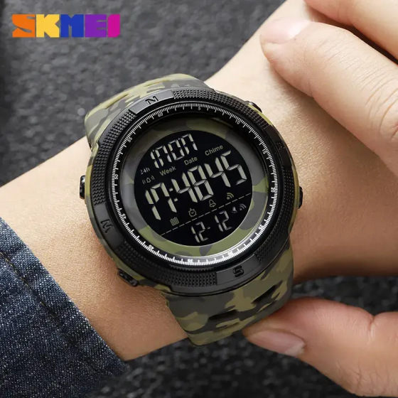 Спортивний наручний годинник Skmei 2070 (Сірий камуфляж з чорним циферблатом) Вінниця
