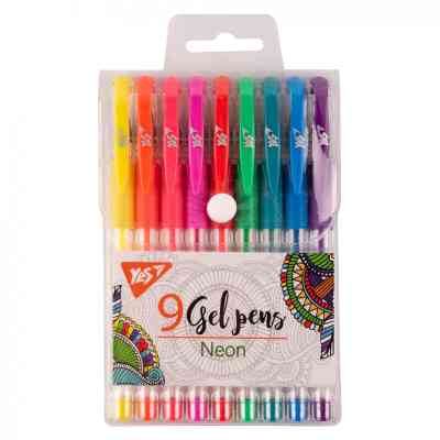 Ручка гелевая Yes набор Neon 9 штук (420432) Винница