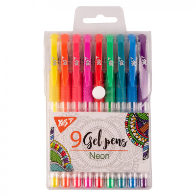 Ручка гелева Yes набір Neon 9 штук (420432) Вінниця - фото 1