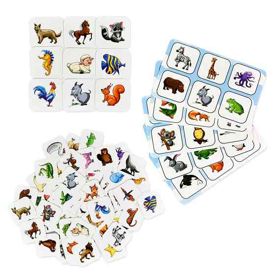 Дитяче лото "Тварини" 30579, 54 фішки, 9 планшеток Вінниця