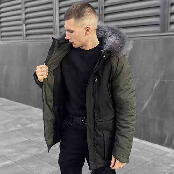 Парка чоловіча зимова з капюшоном Pobedov Seniora Udacha Gray Київ