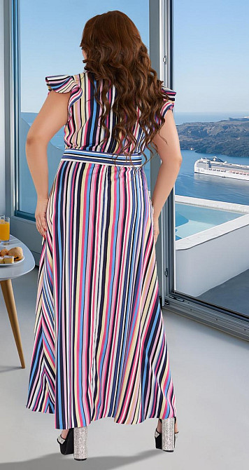 Платье без рукавов в полоску большого размера (50) Киев - изображение 3
