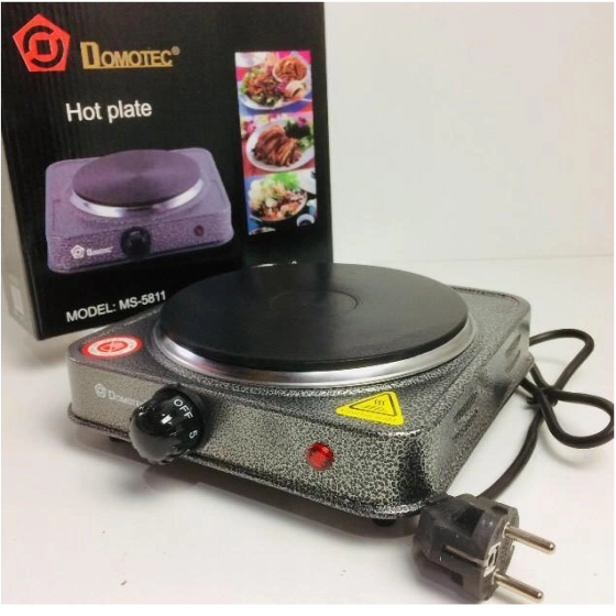 Настільна електрична плита Domotec MS-5811 з 1 конфоркою, потужність 1500 Вт, сірий колір – зручна та компактна для використання. Одеса