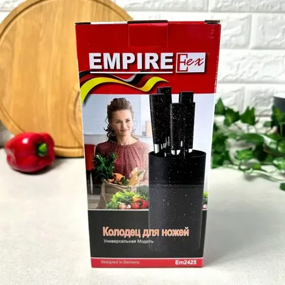 Колодец для ножей черный гранит Круг Н 22 см EMPIRE Киев