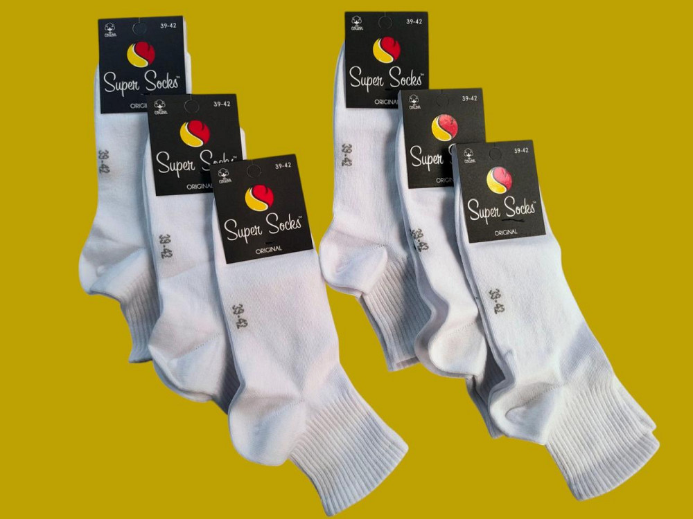 Набор мужских спортивных носков (3 шт в уп) средние по высоте белого цвета Super Socks MS6 Киев - изображение 6