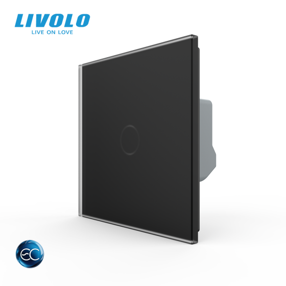 Розумний сенсорний ЕС вимикач 1 сенсор LIVOLO чорний матове скло Коломия