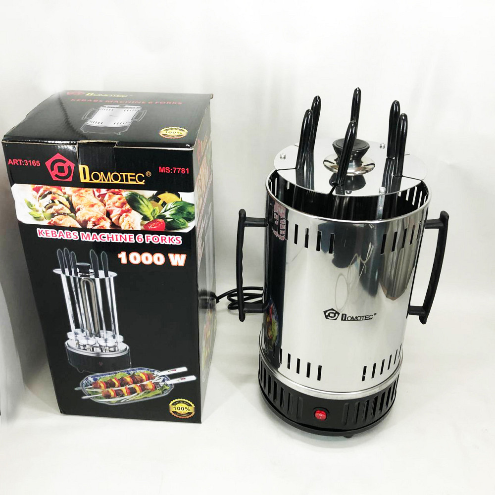 Шашлычница электрическая Domotec MS-7781 на 6 шампуров 1000Вт вертикальная с нержавеющей стали IM-48 Львов - изображение 7