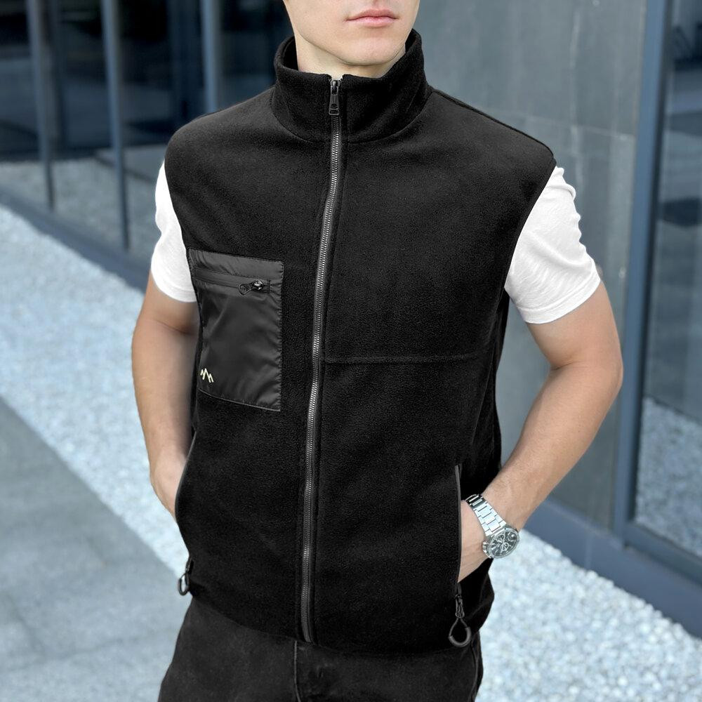 Чоловіча чорна флісова жилетка Pobedov Wolf Київ - фото 1