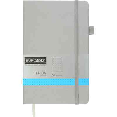Книга записна Buromax Etalon 125x195 мм 96 аркушів в точку обкладинка зі штучної шкіри Срібна (BM.291360-24) Вінниця