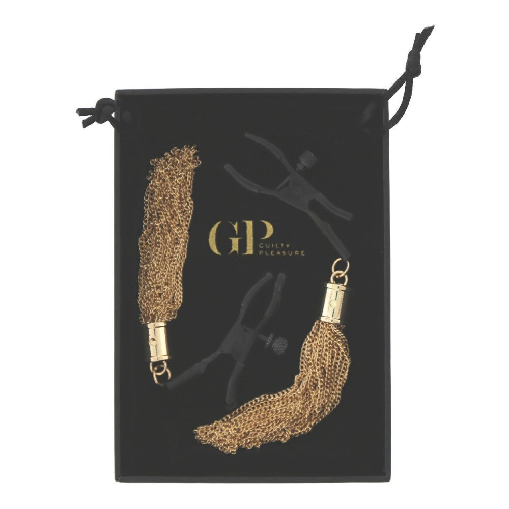 Затискачі для сосків Guilty Pleasure Draped Desire Clamps, чорно-золоті Sex Aura Київ - фото 10