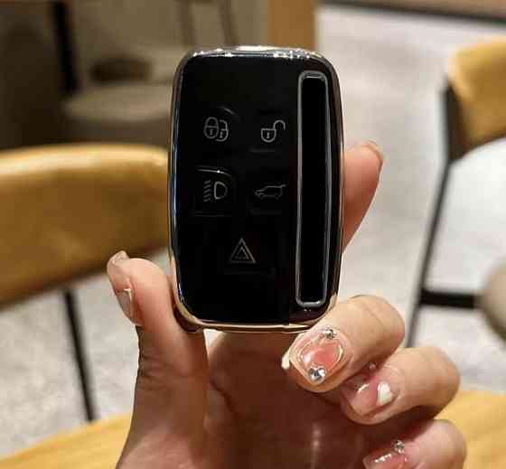 Захисний чохол для автомобільного ключа Land Rover Jaguar Чорний зі сріблом Смела