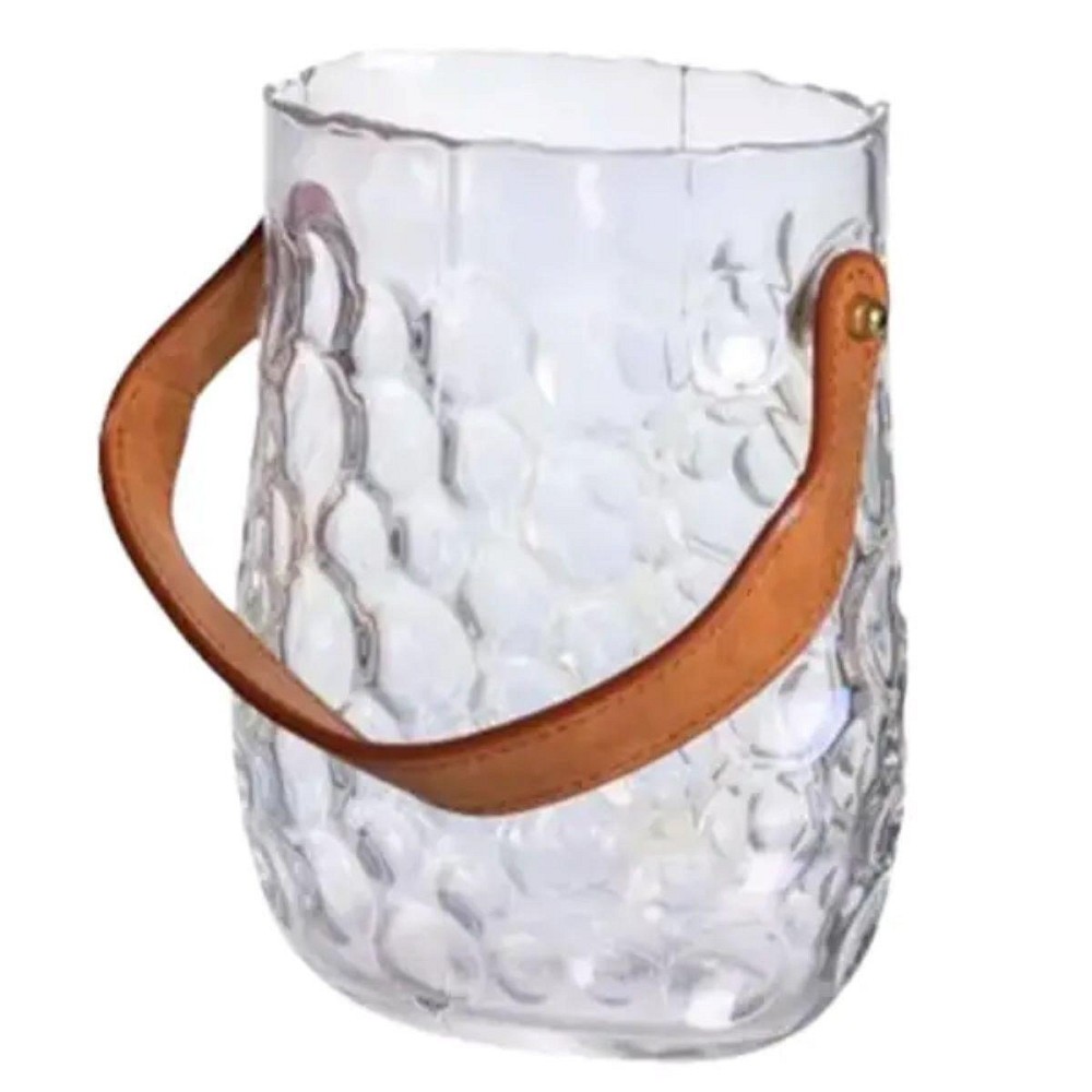Ваза сумочка з ручкою 13×9.5×18 (см) декоративна скляна ваза для квітів 1.2 (л) Райдужний HP-19-153-6 Київ - фото 9