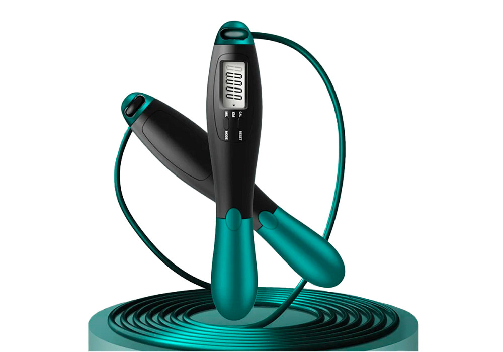 EasyFit Швидкісна скакалка з лічильником EasyFit чорний-зелений Коломия - фото 1