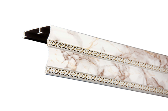 Алюминиевый карниз для штор БР-11 двухрядный Мрамор Беж 2.0 Бровары
